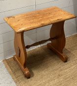 A Cotswold style oak stool (H58cm W57cm D37cm)