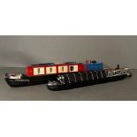 Two scale models of narrow boats
