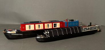 Two scale models of narrow boats