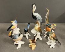 A selection of Karl Ens porcelain of birds