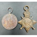 Two WWI Medals: Great War Medal for G-1983 SJT G Kelly E Kent R and 1914-15 1783 Pte P W J Booker