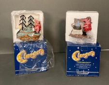 Two Robert Harrop Clangers Figurines: Mother Clanger and Tiny Clanger & The Music tree