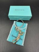 A Tiffany Sterling Silver Golf Player Key ring in original box