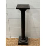 An ebonized carved jardiniere stand on square base (H96cm)