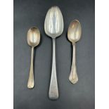 Three silver spoons, various hallmarks and makers (Approximate Total Weight 110g)