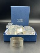 A Boxed set of Carrs silver napkin rings, hallmarked for Sheffield 2002 (Approximate total weight