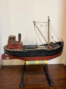 A model of "Clyde Puffer" coaster boat (74cm x 44cm)