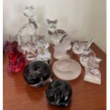 A selection of lead crystal paperweights various makers, Nacht Mann, Lennox and Baccarat