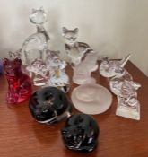 A selection of lead crystal paperweights various makers, Nacht Mann, Lennox and Baccarat