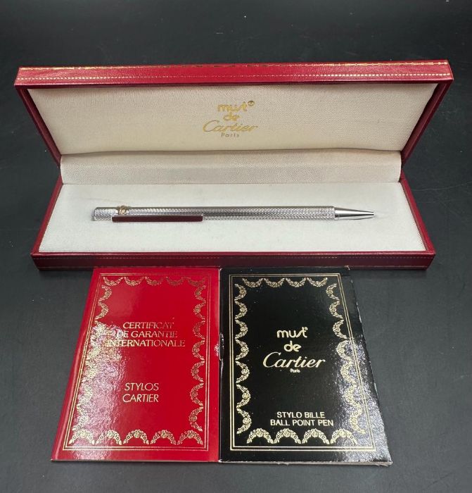 A Must De Cartier boxed Ballpoint pen in original box with card etc. - Image 5 of 5