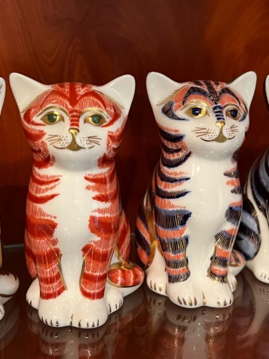 Four Royal Crown Derby paperweight cats (H8cm) - Image 2 of 3
