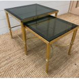 Three nesting side tables with smoked glass (H41cm W45cm D40cm)