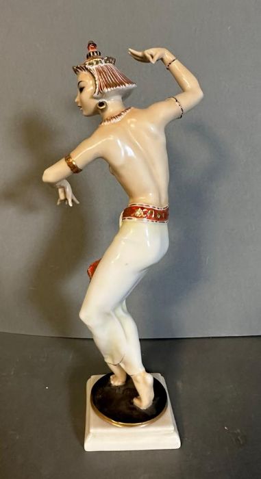 Two porcelain Balinese dancing figures designed by Carl Werner for Hutschenreuther Gelb - Image 2 of 8