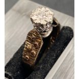 A 9ct gold and white stone ring (Approximate Total Weight 2.9g) Size K1/2