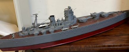 A warship model (114cm x 25cm)