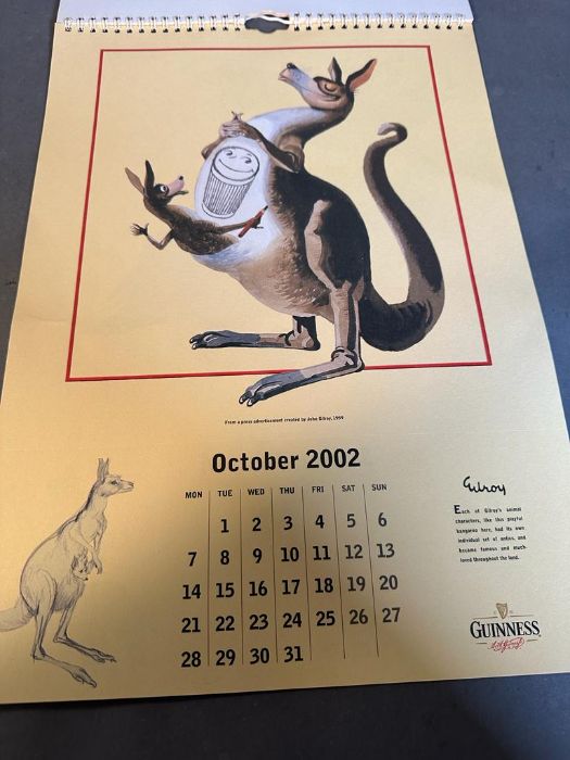 A 2002 Guinness calendar illustrated by John Gilroy - Image 4 of 6