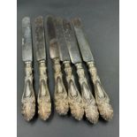 A set of six silver handled butter knives by Henry Greaves, hallmarked for Sheffield 1936