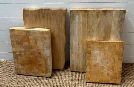 Four chopping blocks, various sizes