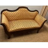 Louis style mahogany frame sofa (H98cm W169cm D61cm)
