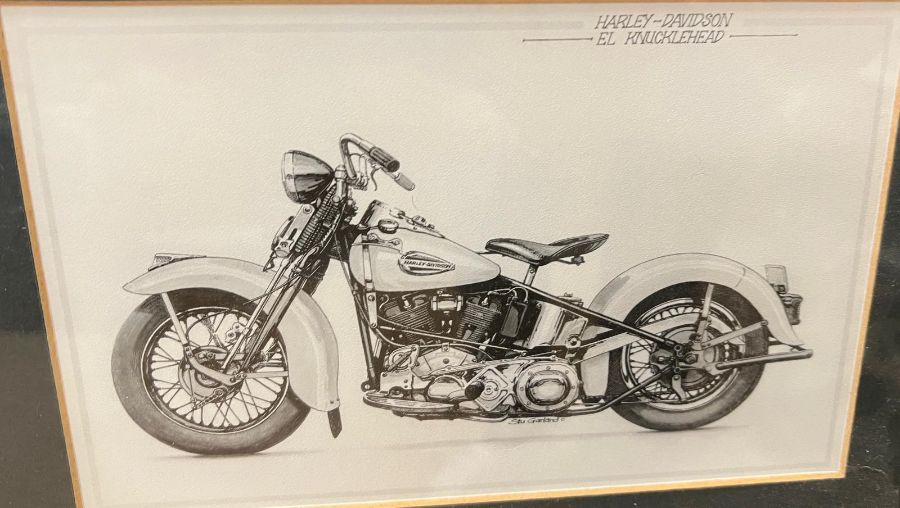 A print of four Harley Davidson motorbikes in one frame - Image 2 of 2