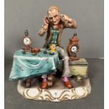 A Capodimonte china figure of the watchmaker