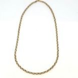 9YG link chain with barrel clasp marked 9CT 42cm