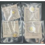 A selection of four .585ct gold coins each weighting 0.5g (2g Total)