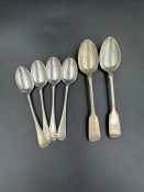 Six silver teaspoons, four hallmarked for Chester by Barker Brothers 1908 and the other two by H J