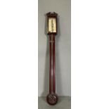 A mahogany John Barelli & Co stick barometer AF.