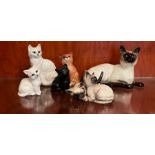 Six Beswick china cats