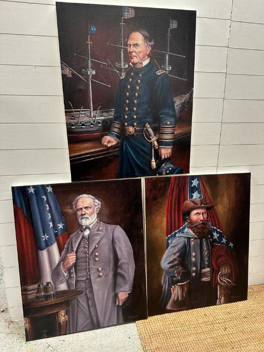 A set of three American Civil War portrais by William Meijer to include: Lames Ewell Brown 'Jeb'