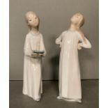 Two Lladro figures of young ladies in night dresses