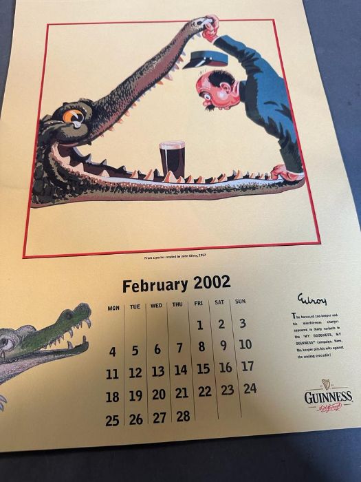 A 2002 Guinness calendar illustrated by John Gilroy - Image 3 of 6