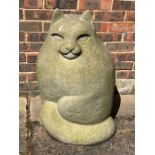 A large garden sculpture of a cat, fibre glass