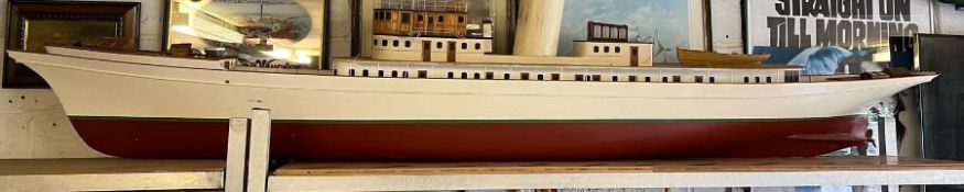 A wooden very large long luxury steam yacht "Nahlin" 280 cm L x 53cm H ( 9 FT+)