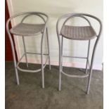 Two Mid Century retro high bar stools