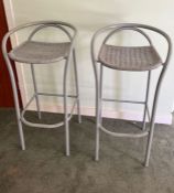 Two Mid Century retro high bar stools