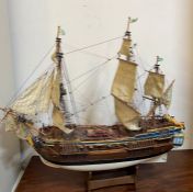 A galleon sailing ship (70cm x 66cm)