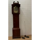 A mahogany inlaid eight day long case clock by Barwise of Cockermouth (H220cm)