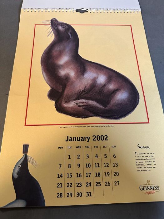 A 2002 Guinness calendar illustrated by John Gilroy - Image 2 of 6