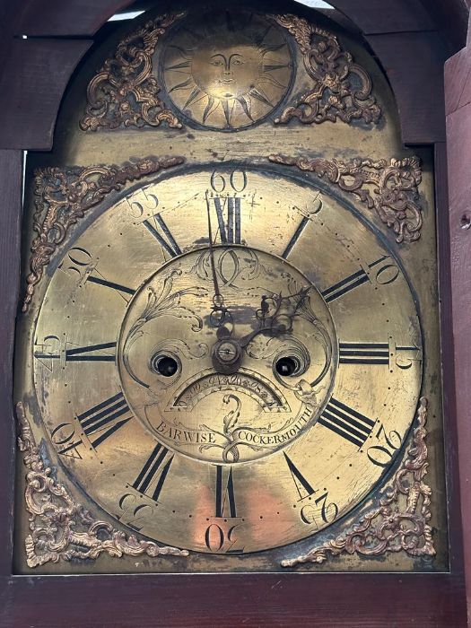 A mahogany inlaid eight day long case clock by Barwise of Cockermouth (H220cm) - Image 3 of 6