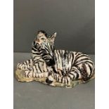A Zebra by B.Atkinson pottery (H15cm W26cm)