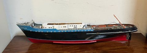 A model cargo ship "Zwarte Zee" (H16cm W77cm)