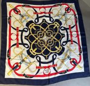 Vintage Hermes Eperon D'or silk scarf