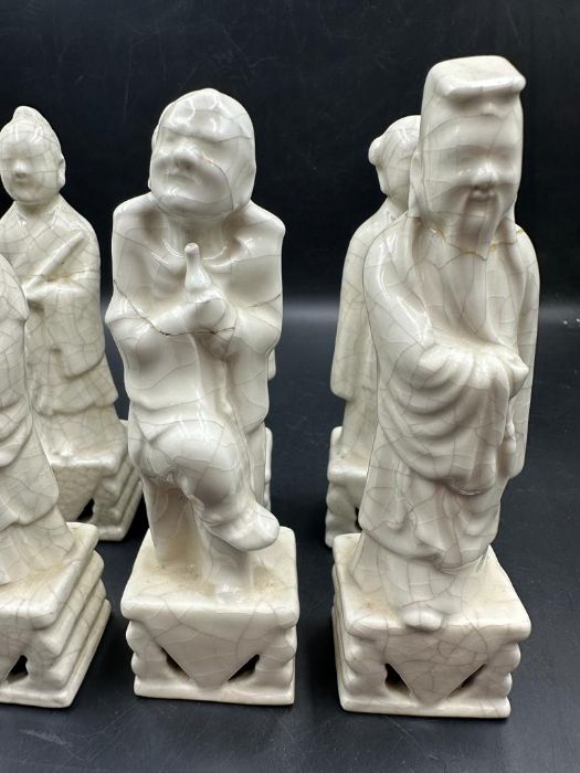 A selection of eight Chinese china figures of The Immortals. - Image 3 of 3