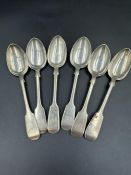 A set of six Victorian silver teaspoons hallmarked for Exeter by Josiah Williams & Co 1865 (