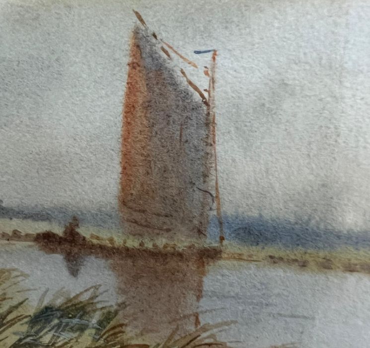 Two watercolours of landscape scene signed lower right Turner (17 x 6cm) - Image 3 of 4
