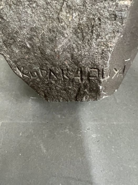 A stone carved sculpture signed to base (H21cm) - Image 2 of 3