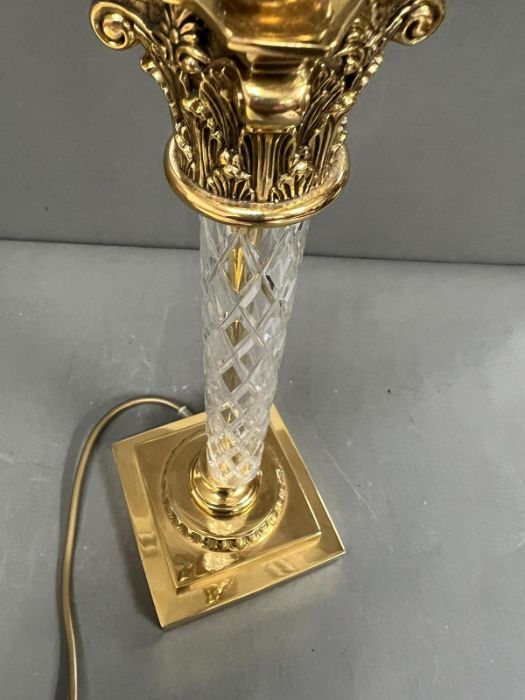 A brass and cut glass style lamp - Image 2 of 3