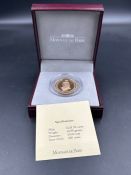 Bahrain Monetary Agency 2001 gold coin. Issue Limit 500 coins weight 16.9 g in 22ct gold (Monnaie De
